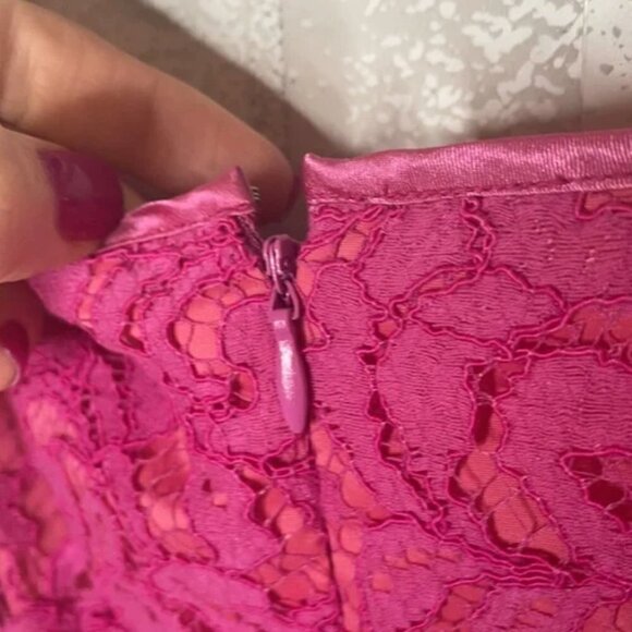 NWT Adrianna Papell Pink Lace Sheath Pocket Dress - Picture 9 of 13